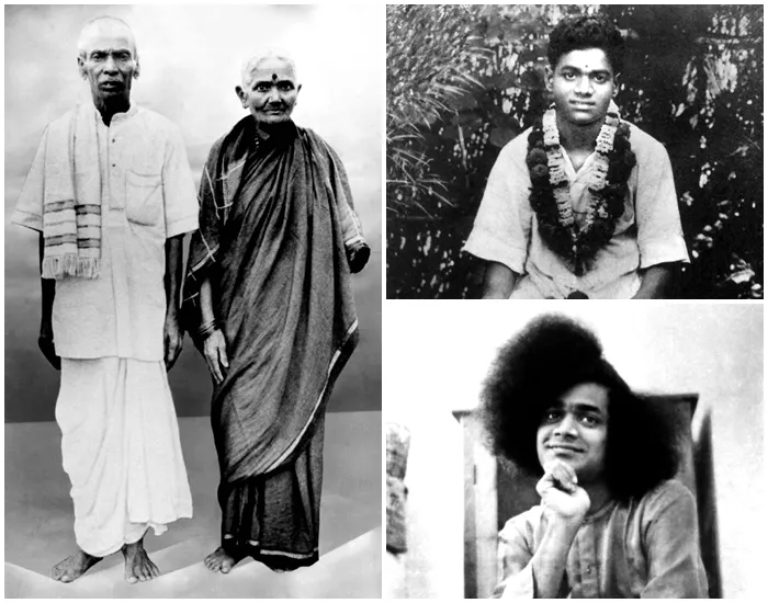 Los padres de Sai Baba y dos fotos de su juventud