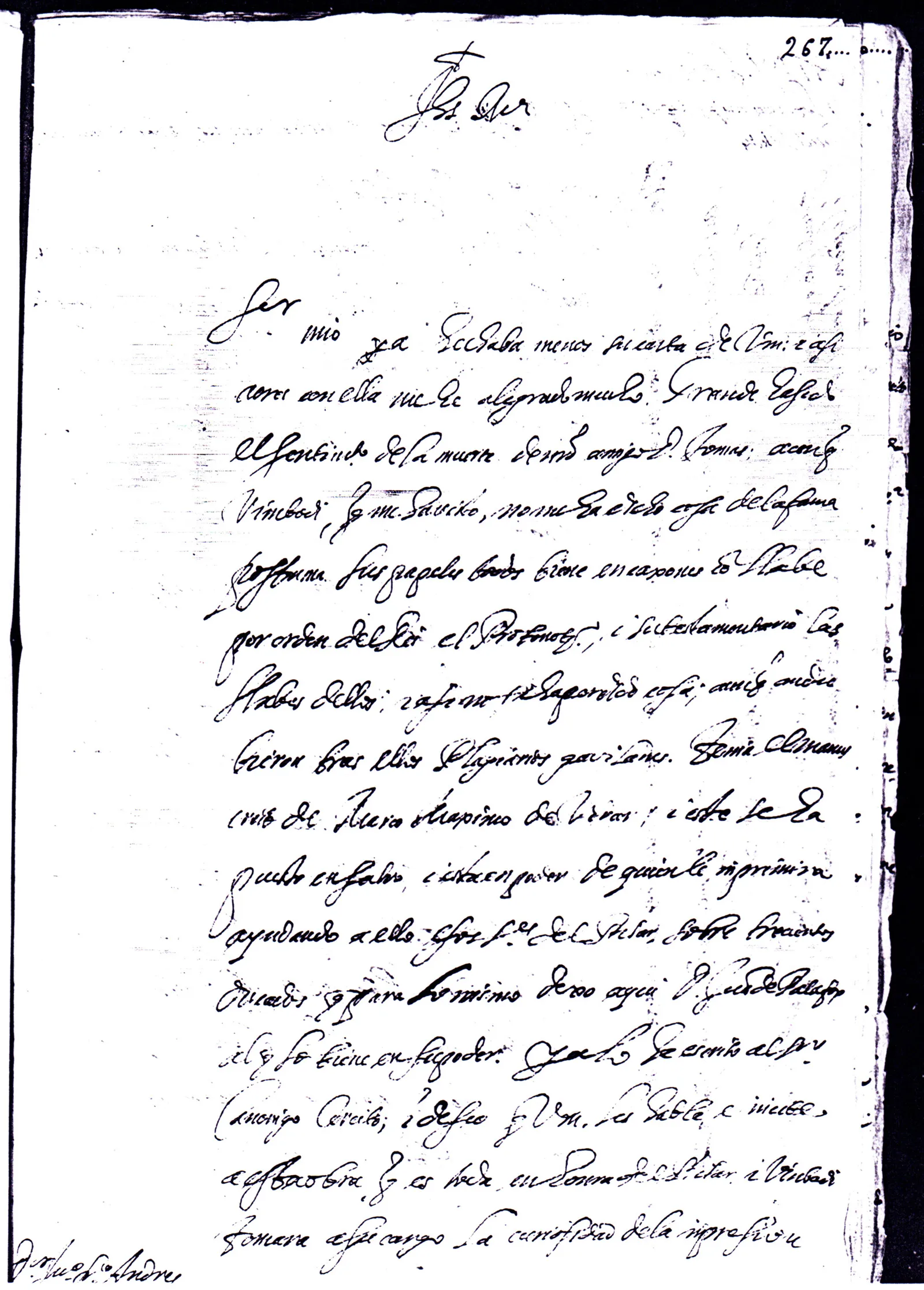 15 pagina 1d2 carta fray Jeronimo d San Jose al cronista Ustarroz