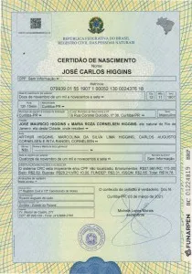 Certidão de José Carlos Higgins (300 dpi)